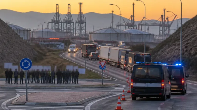 Retenciones y cortes intermitentes en Escombreras por piquetes en la huelga del metal